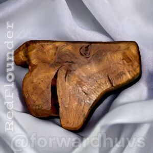 Vintage Hand Made Wood Brooch